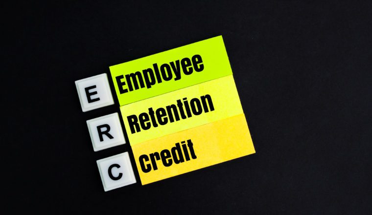 Letters of the alphabet ERC or with the word Employee Retention Credit.